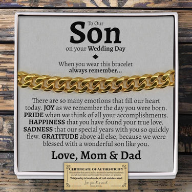 Son Wedding (From Parents) Classic Cuban Bracelet - Love You This Much